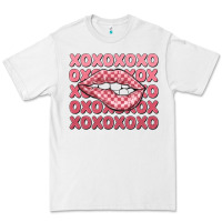 White xoxo checker lips Premium Tee - MaliasSmallBusiness