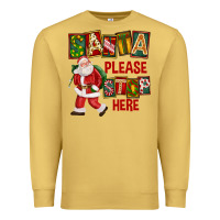 Antique Gold Santa Please Stop Here Premium Sweatshirt - FaDigitalArtStudio