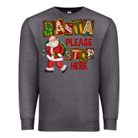 Charcoal Heather Santa Please Stop Here Premium Sweatshirt - FaDigitalArtStudio
