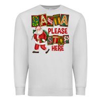 Dove Grey Santa Please Stop Here Premium Sweatshirt - FaDigitalArtStudio