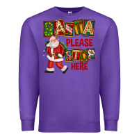 Purple Santa Please Stop Here Premium Sweatshirt - FaDigitalArtStudio