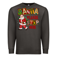 Smoke Santa Please Stop Here Premium Sweatshirt - FaDigitalArtStudio