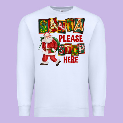 Santa Please Stop Here Premium Sweatshirt Designed By Fadigitalartstudio