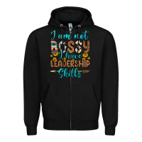 Black i am not bossy i have leadership skills Zipper Hoodie - OliviaCreatesArt
