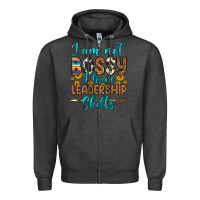Charcoal Heather i am not bossy i have leadership skills Zipper Hoodie - OliviaCreatesArt