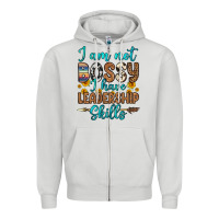 Dove Grey i am not bossy i have leadership skills Zipper Hoodie - OliviaCreatesArt