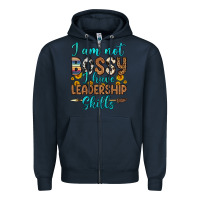 Navy i am not bossy i have leadership skills Zipper Hoodie - OliviaCreatesArt