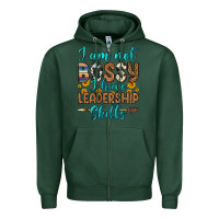 Sports Green i am not bossy i have leadership skills Zipper Hoodie - OliviaCreatesArt