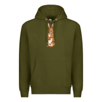 Army Green Bunny Easter Premium Hoodie - OliviaCreatesArt