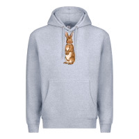 Heather Grey Bunny Easter Premium Hoodie - OliviaCreatesArt