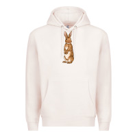 Pale Pink Bunny Easter Premium Hoodie - OliviaCreatesArt