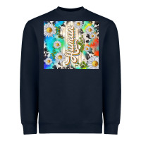 Navy human with daisies Heavyweight Sweatshirt - TumblerDesignByShophia