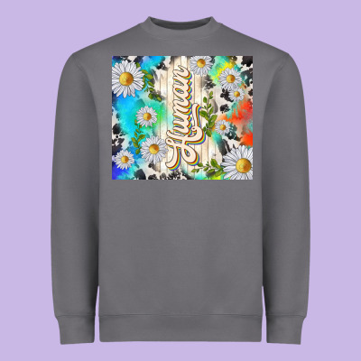 Human With Daisies Heavyweight Sweatshirt Designed By Tumblerdesignbyshophia