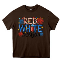 Chocolate Brown red white boujee Heavy Core Tee - MaliasSmallBusiness