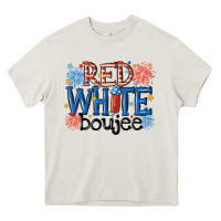 Cream red white boujee Heavy Core Tee - MaliasSmallBusiness