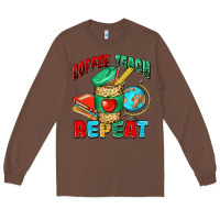 Chestnut coffee teach repeat Long Sleeve Tee - NancyCooperArtShop
