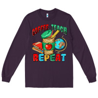 Plum coffee teach repeat Long Sleeve Tee - NancyCooperArtShop