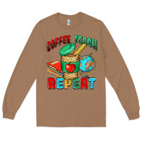 Toasted Coconut coffee teach repeat Long Sleeve Tee - NancyCooperArtShop