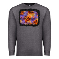 Charcoal Heather halloween pumpkin and leopard background Premium Sweatshirt - BundleAndBundleShop