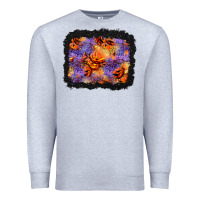 Heather Grey halloween pumpkin and leopard background Premium Sweatshirt - BundleAndBundleShop
