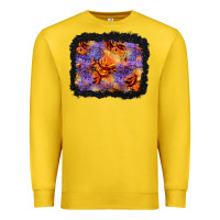 Lemon halloween pumpkin and leopard background Premium Sweatshirt - BundleAndBundleShop