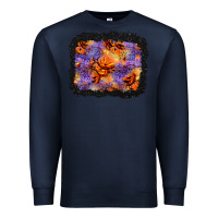 Navy halloween pumpkin and leopard background Premium Sweatshirt - BundleAndBundleShop