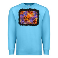 Ocean Blue halloween pumpkin and leopard background Premium Sweatshirt - BundleAndBundleShop