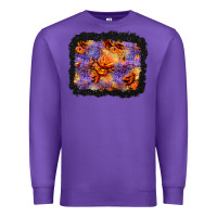 Purple halloween pumpkin and leopard background Premium Sweatshirt - BundleAndBundleShop