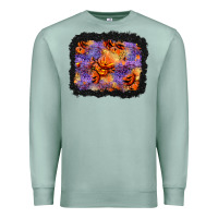 Seafoam halloween pumpkin and leopard background Premium Sweatshirt - BundleAndBundleShop