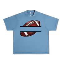 Pebble Blue football name frame Urban Heavy Tee - BarkalooDesign
