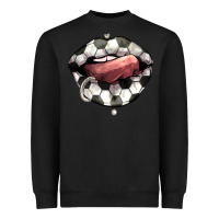 Black Soccer lips Heavyweight Sweatshirt - HowdyJamesFarm