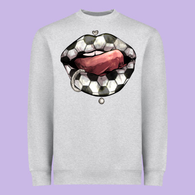 Soccer Lips Heavyweight Sweatshirt Designed By Howdyjamesfarm