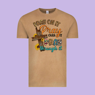 Pray On It Pray Over It Pray Through It Vintage Tee Designed By Artiststas