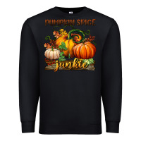 Black pumpkin spice junkie Premium Sweatshirt - BundleAndBundleShop