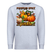 Heather Grey pumpkin spice junkie Premium Sweatshirt - BundleAndBundleShop