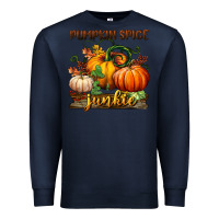 Navy pumpkin spice junkie Premium Sweatshirt - BundleAndBundleShop