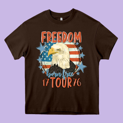 Freedom Born Free Tour 1776 Heavy Core Tee Designed By Maliassmallbusiness