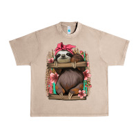 French Oak cute floral baby sloth Urban Heavy Tee - Jasminsmagicworld