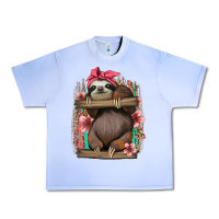 Grape Ice cute floral baby sloth Urban Heavy Tee - Jasminsmagicworld