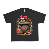 Pigment Black cute floral baby sloth Urban Heavy Tee - Jasminsmagicworld