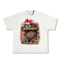 Pistachio cute floral baby sloth Urban Heavy Tee - Jasminsmagicworld