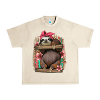 Sandshell cute floral baby sloth Urban Heavy Tee - Jasminsmagicworld