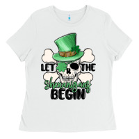 White let the shenanigans begin Ladies Tee - MaliasSmallBusiness