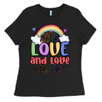 Black all for love and love for all Ladies Tee - MaliasSmallBusiness