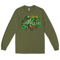 Army Green s day t rex Long Sleeve Tee - NancyCooperArtShop