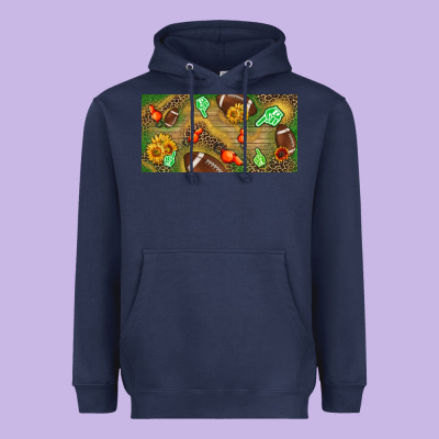 Western Sunflower And American Football License  Plate Heavyweight Hoodie Designed By Bundleandbundleshop