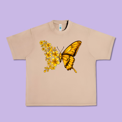 Childhood Cancer Butterfly Urban Heavy Tee Designed By Jasminsmagicworld