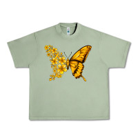 Oil Green childhood cancer butterfly Urban Heavy Tee - Jasminsmagicworld