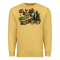 Antique Gold Fa La La Trex Christmas Premium Sweatshirt - FaDigitalArtStudio