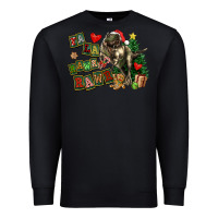 Black Fa La La Trex Christmas Premium Sweatshirt - FaDigitalArtStudio